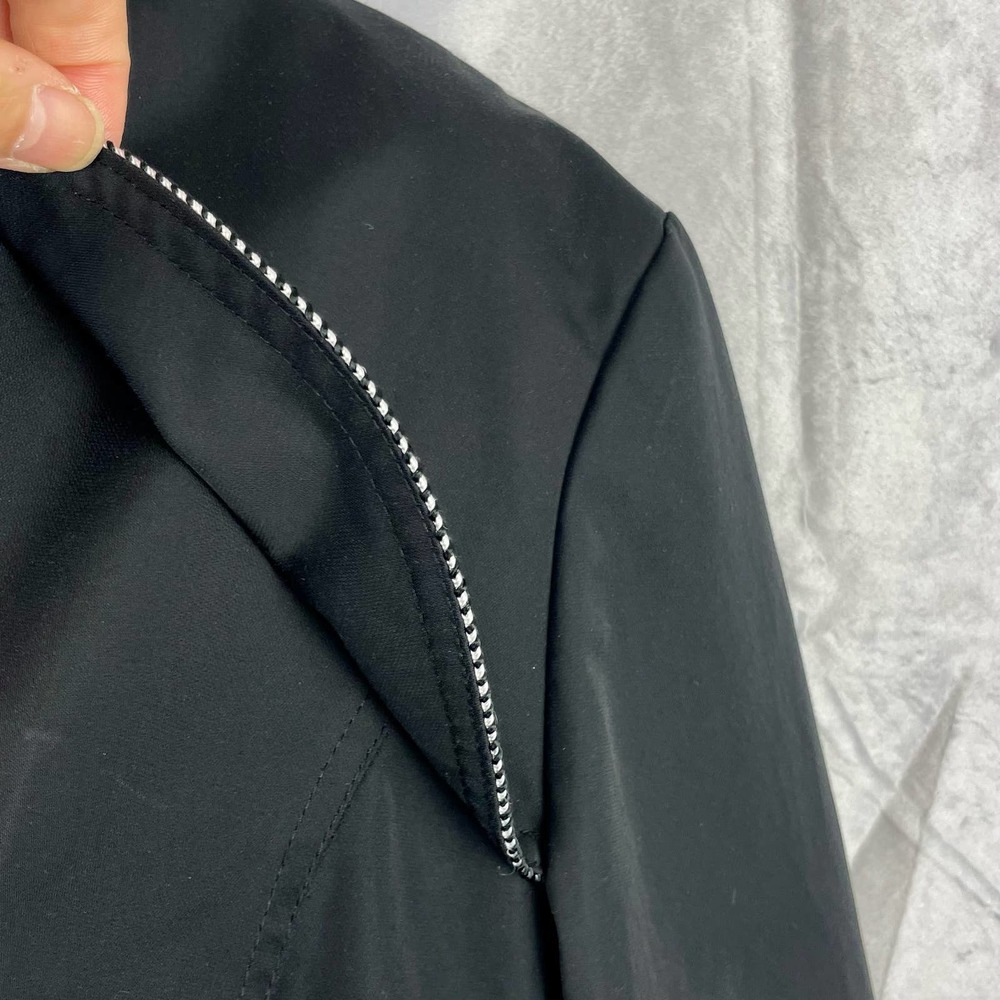 Ellen Tracy Black Button Front Lined Jacket Blazer Size L - Picture 3 of 12